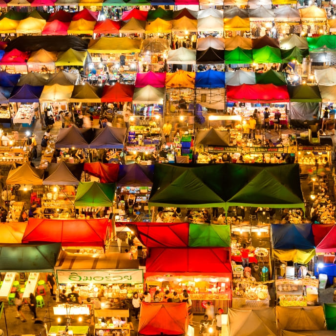 Mercado nocturno Tailandés