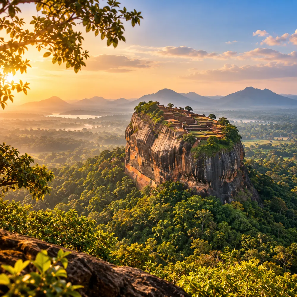 La roca de Sigiriya en el Triángulo Cultural de Sri Lanka