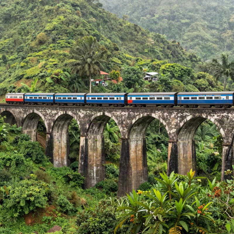 viaje-sri-lanka-8-dias-tarjeta Viaje a Sri Lanka 8 días - Tren en el Puente de los Nueve Arcos